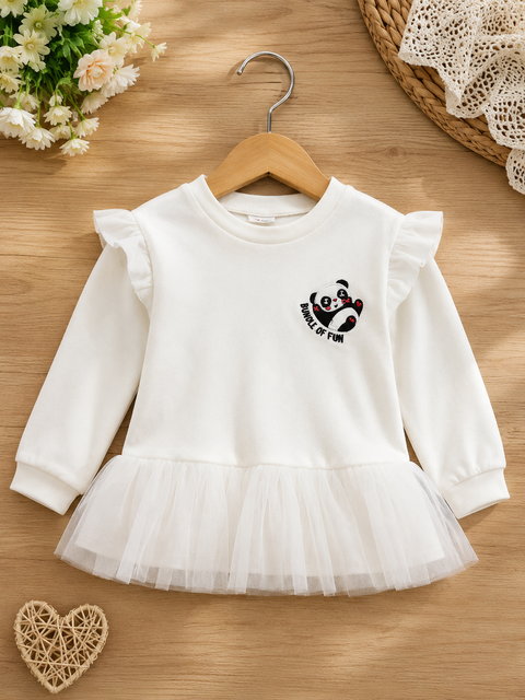 Ativo Baby Girl's White Soft & Warm Long Sleeve Blouse | Ativo In Lebanon