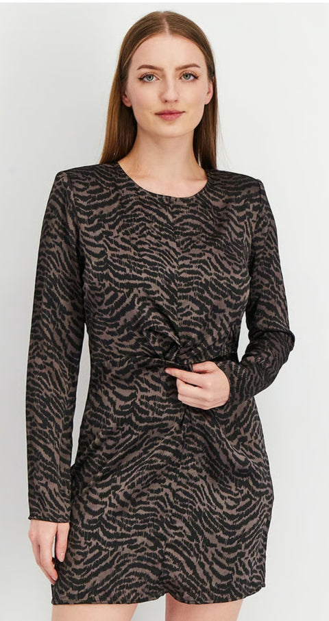 Forever 21 Women's Grey & Black Long Sleeve Dress | Forever 21 In Lebanon