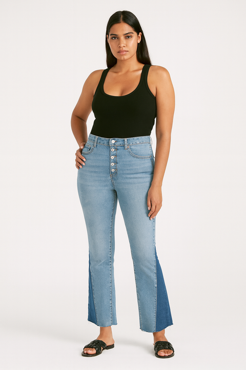 Forever 21 Women's Light Blue Mid-Rise Bootcut Jeans |Forever 21 In Lebanon