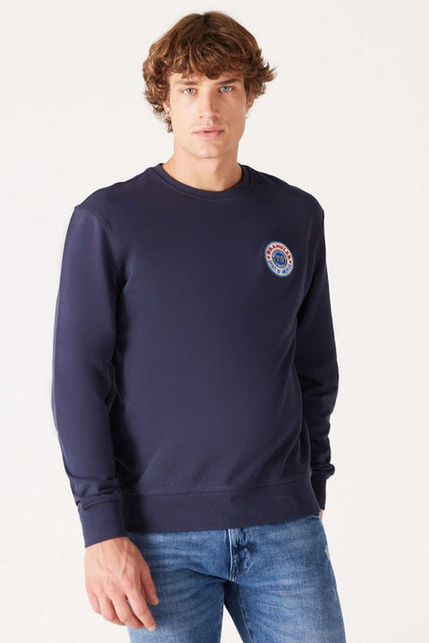 Wrangler Men's Navy Logo Crew Sweatshirt | Wrangler In Lebanon