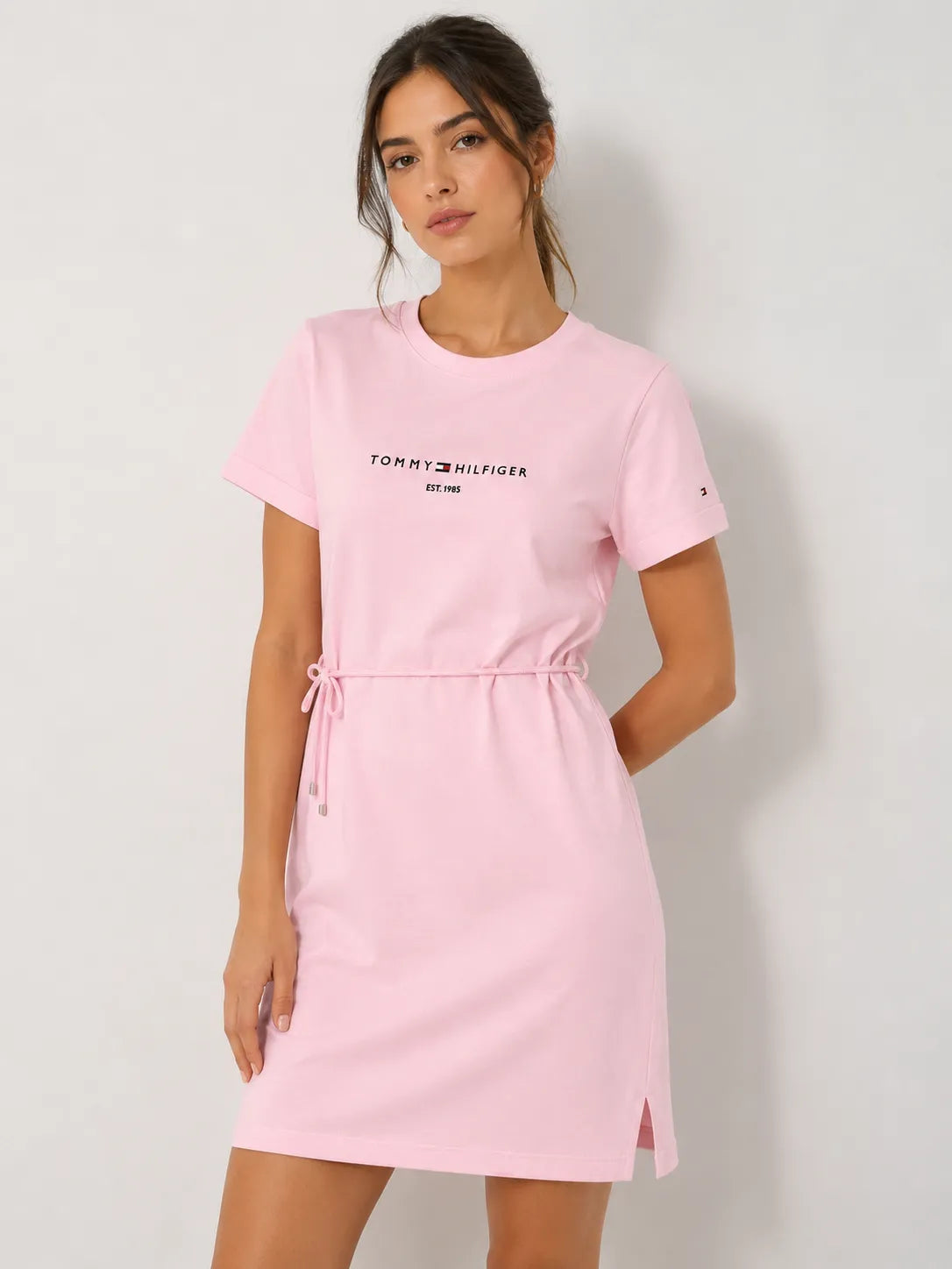 Tommy Hilfiger Women's Light Pink Short Sleeve Dress | Tommy Hilfiger in Lebanon