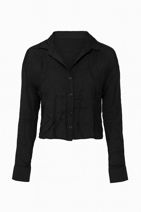 Forever 21 Women's Black Long Sleeve Satin Shirt | Forever 21 In Lebanon