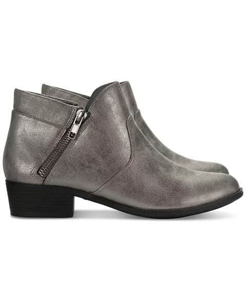 Sun + Stone Women's Dark Silver Adelinee Double Zip Ankle Booties | Sun + Stone In Lebanon