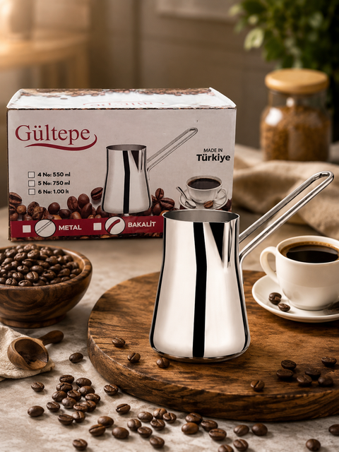 Gultepe Set Of 3pcs Stainless Steel Turkish Coffee Pot | Gultepe In Lebanon