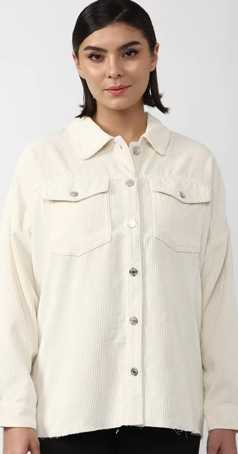 Forever 21 Women's Off White Ribbed Plus Size Jacket | Forever 21 In Lebanon