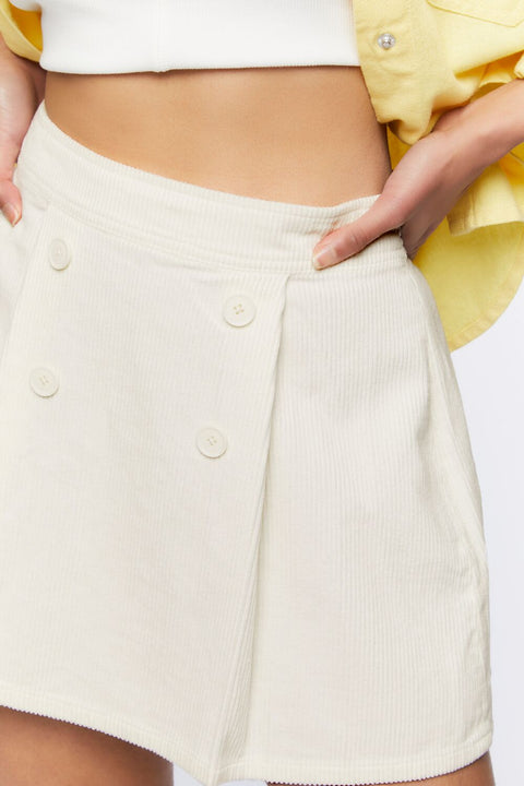 Forever 21 Women's White Velvet Ribbed Mini Skirt | Forever 21 In Lebanon