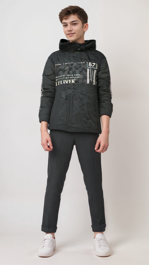 S.Oliver Boy's Black Long-Sleeve Hoodie |S.Oliver in Lebanon