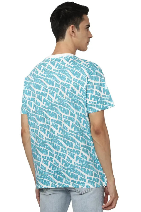 Forever 21 Men's Blue & White T-Shirt | Forever 21 In Lebanon