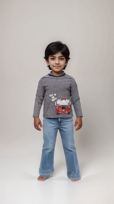 S.Oliver Boy's Dark Grey Striped Long-Sleeve Blouse |S.Oliver in Lebanon