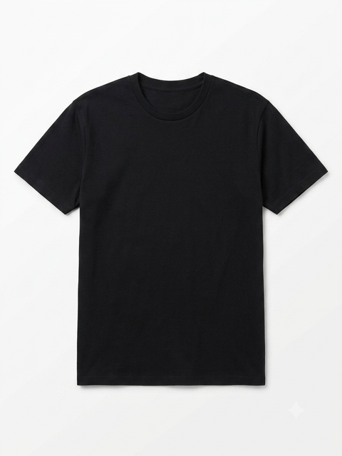 Black Ice Men's Solid Black Crew Neck Short-Sleeved T-shirt|Black Ice In Lebanon