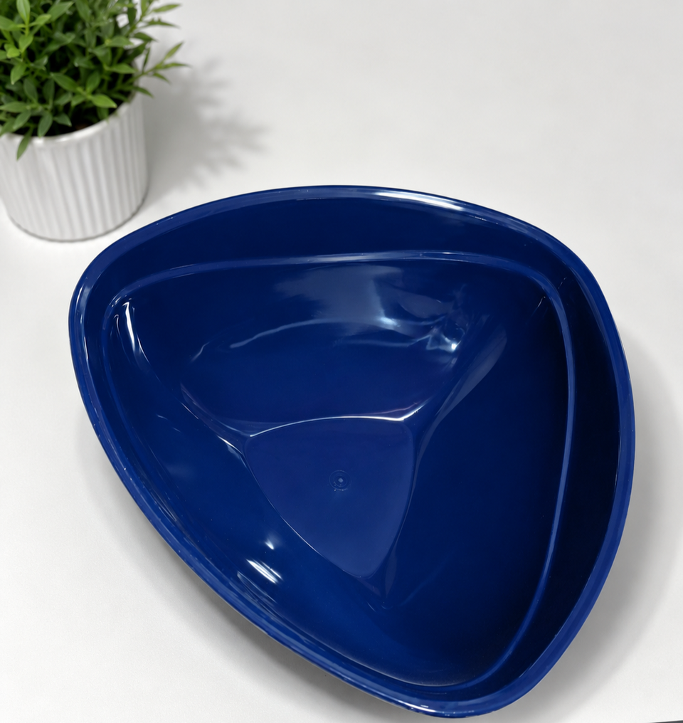 Bager Navy Clover Carina Triangle Bowl | Bager In Lebanon