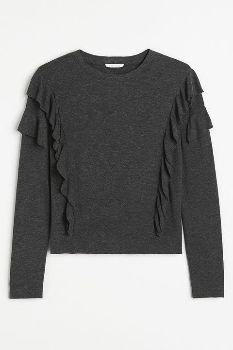 Mango Women's Washed Black Long Sleeve Blouse | Mango In Lebanon