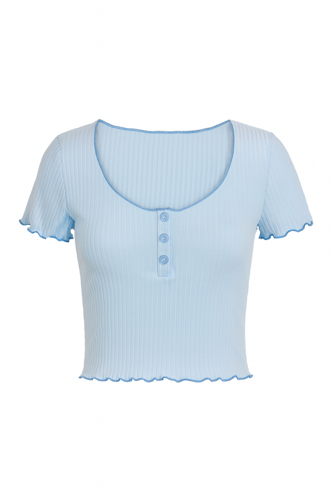 Forever 21 Women's Baby Blue Short Sleeveless T-Shirt | Forever 21 In Lebanon