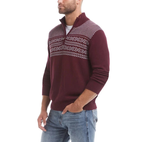 Weatherproof Vintage Men’s Burgundy 1/4 Zip Holiday Sweatshirt |Weatherproof Vintage  In Lebanon