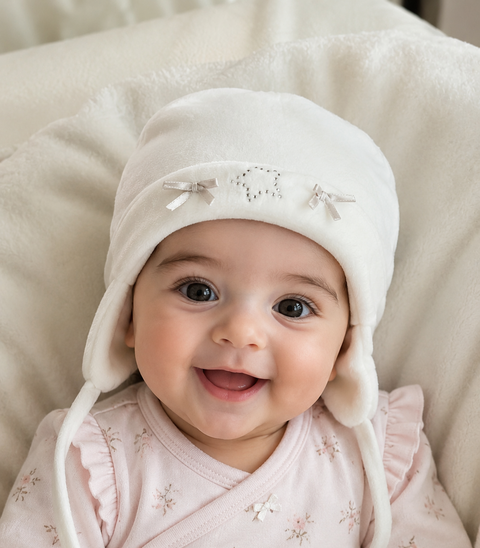 Ele-Baby Baby Boy's White Fleece Hat | Ele-Baby In Lebanon