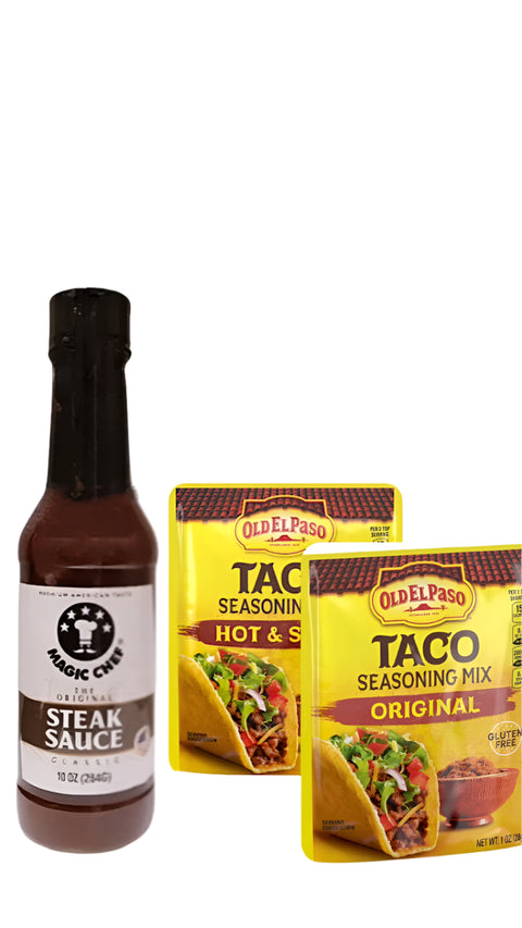Magic Chef Steak Sauce 284g + Old El Paso Taco Seasoning Mix Original 28g + Hot & Spicy 28g | Magic Chef In Lebanon