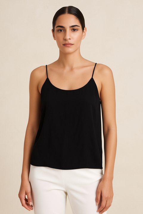 Mango Women's Black Round Neck Sleeveless Blouse | Mango In Lebanon