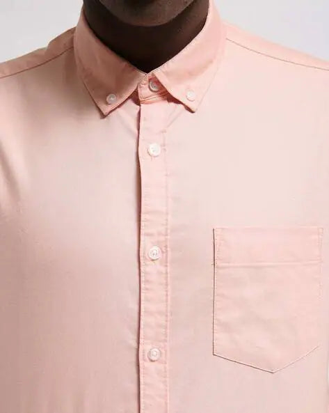 Forever 21 Men's Rose Button Down One Pocket Short Sleeve Shirt | Forever 21 In Lebanon
