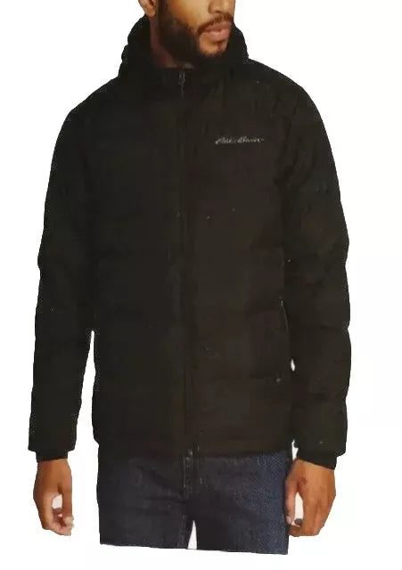 Eddie Bauer Men's Black Hooded Puffer Long Sleeve Jacket |Eddie Baue In Lebanon