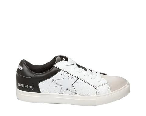 Steve Madden Men's White & Black Leather Tanner Sneakers | Steve Madden In Lebanon