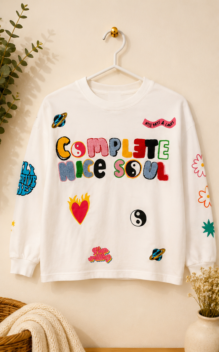 Zara Girl's White Embroidered & Printed Sweatshirt | Zara In Lebanon