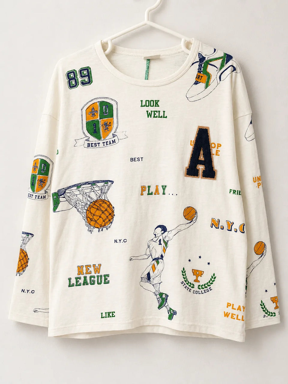 Zara Boy's White Basket Ball Long Sleeve Blouse | Zara In Lebanon