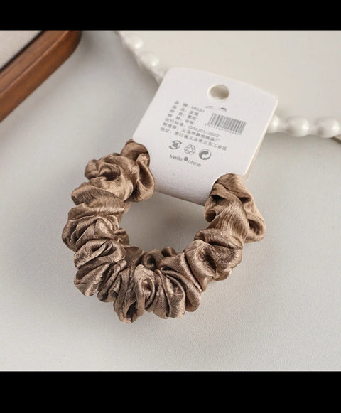 Korean Style 2-Piece Hair Ties Set High-End Mesh Printed Scrunchies Elastic Ponytail Hair Band