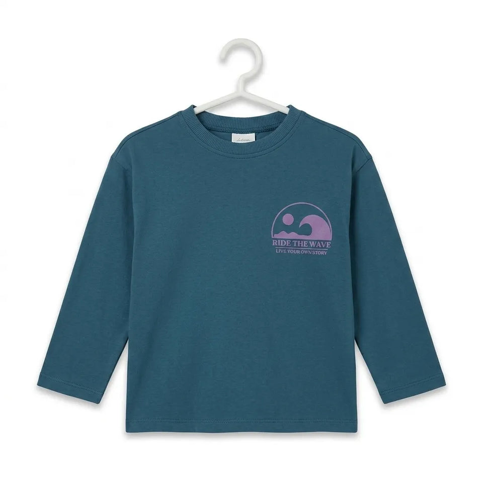 Zara Baby Boy's Petrol Ride The Wave Graphic Long Sleeve Blouse|Zara in Lebanon