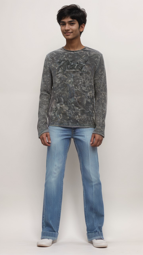 S.Oliver Boy's Washed Black Long-Sleeve Blouse | S.Oliver in Lebanon