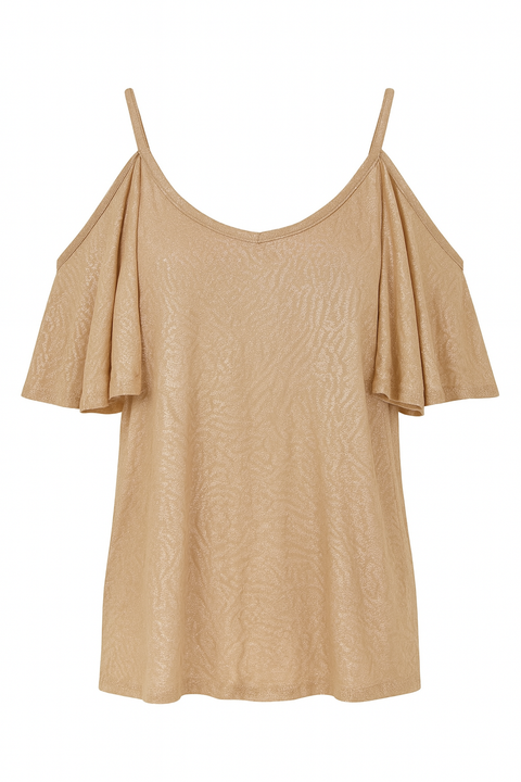 Mango Women's Light Beige Cold Shoulder Blouse |Mango In Lebanon