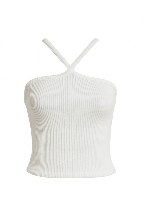 Forever 21 Women's White Cross Front Sleeveless Crop Top |Forever 21 In Lebanon