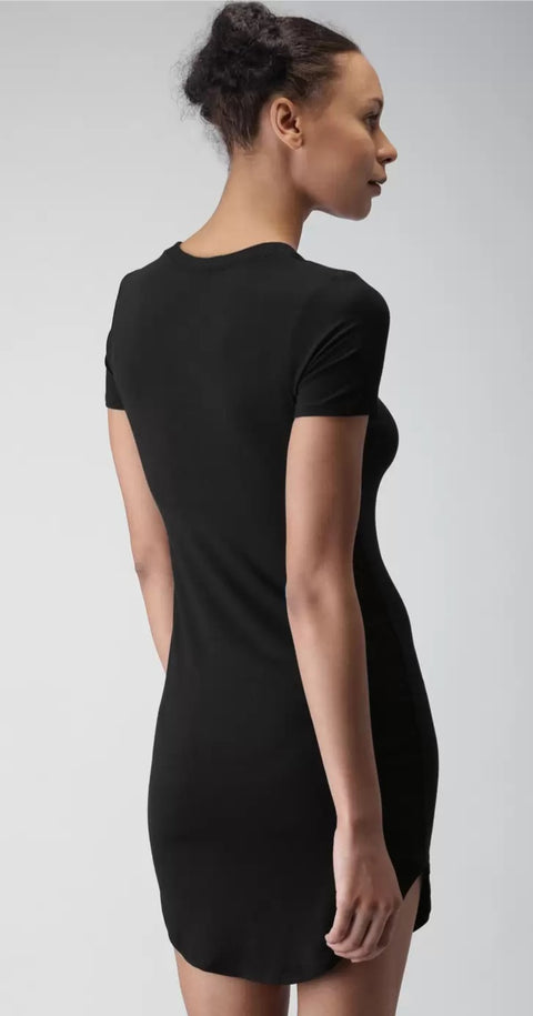 Forever 21 Women's Black Crew Neck Short Sleeve Mini Dress | Forever 21 In Lebanon