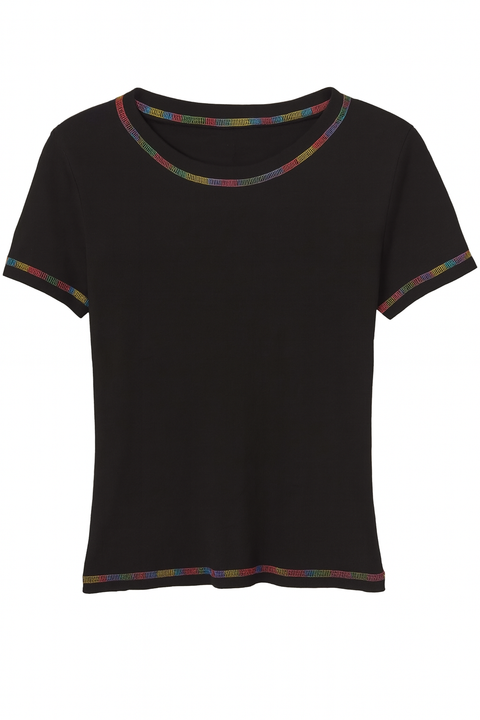 Forever 21 Women's Black Short Sleeve Knit Top | Forever 21 In Lebanon