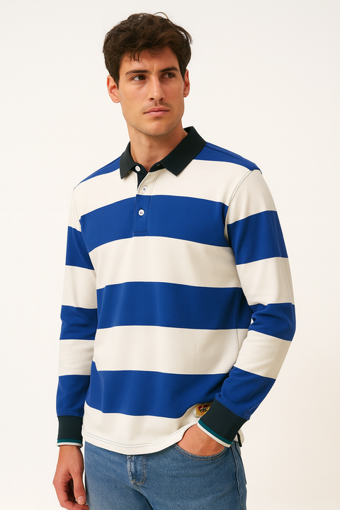 MO Casual Men's White & Blue Sweatshirt |MO Casual In Lebanon