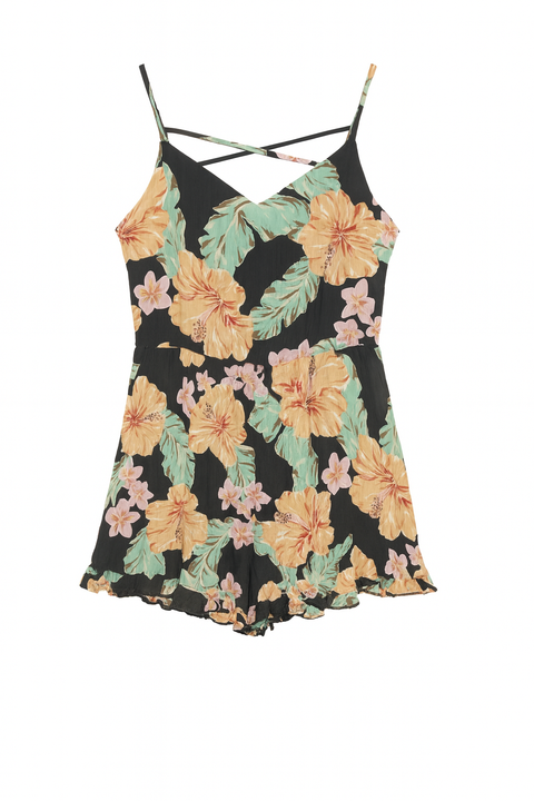 Forever 21 Women's Black Floral Print Sleeveless Romper | Forever 21 In Lebanon