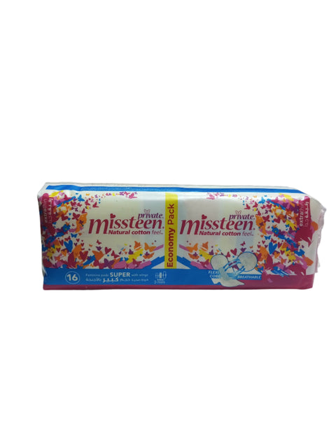 Private Miss Teen Super 16 Pads Natural Cotton Feel