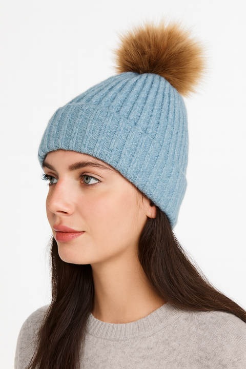 Forever 21 Women's Blue Knit Winter Hat |Forever 21 In Lebanon