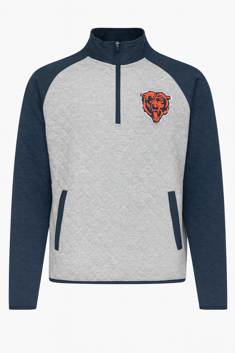 NFL Men’s Grey 1/4 Zip Quilted Pullover  Sweatshirt |NFL  In Lebanon