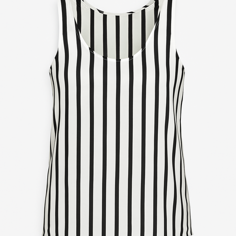Mango Women's White & Black Striped Tank Top |Mango In Lebanon