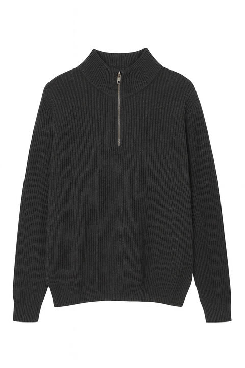 And Now This  Men's Drak Gray Long Sleeve 1/4 Zip Sweatshirt |And Now This In Lebanon