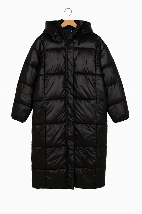 LeGer Women's Long Dark Gray Puffer Coat | LeGer In Lebanon
