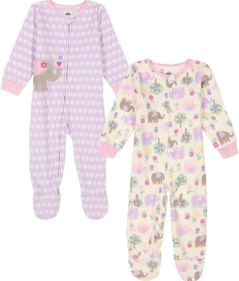 Kids Headquarters Baby Girl's Pink Floral Printed 2 Pack Overalls |Kids Headquarters In Lebanon
