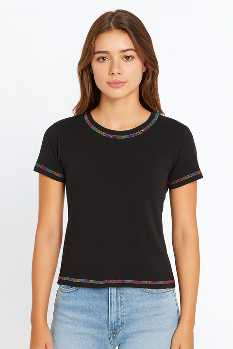 Forever 21 Women's Black Short Sleeve Knit Top | Forever 21 In Lebanon