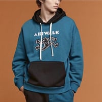 Forever 21 Men's Petrol & Black Air Walk Hoodie | Forever 21 In Lebanon