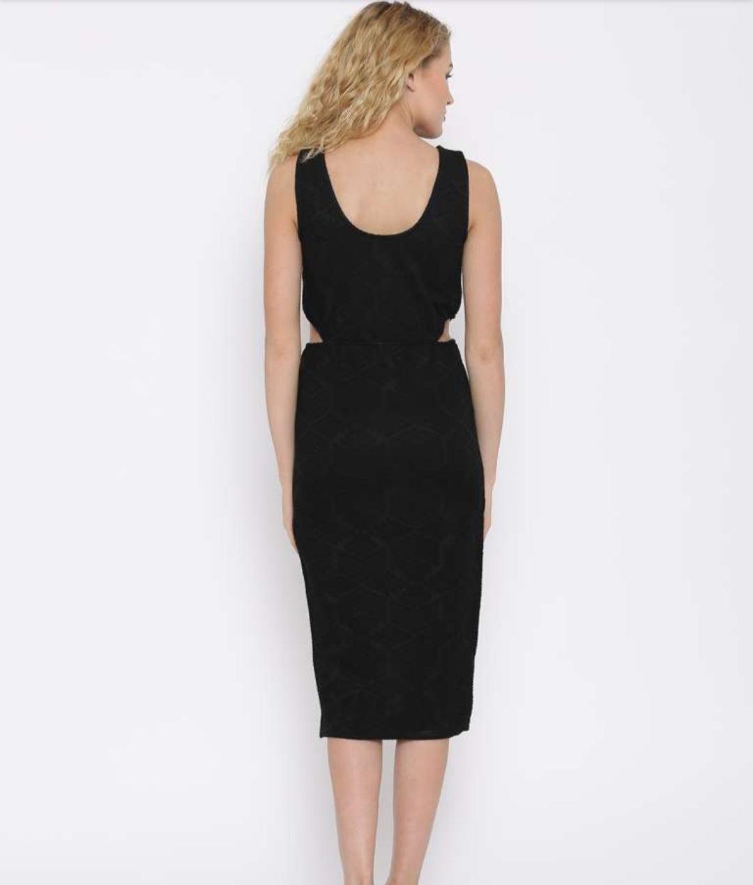 Mango Women's Black Cut-Out Sleeveless Dress |Mango In Lebanon