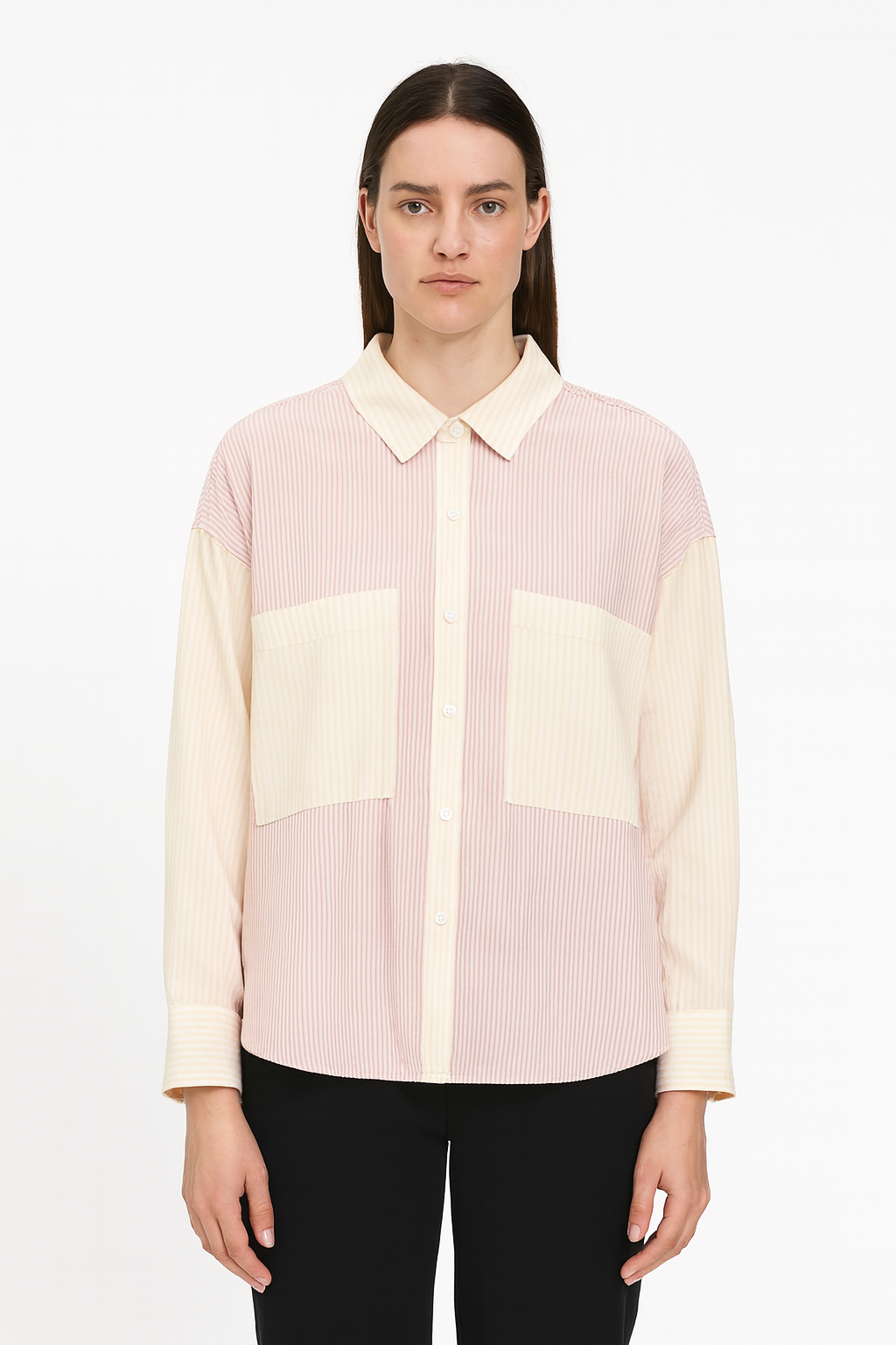 Forever 21 Women's Multicolor Striped Woven Shirt | Forever 21 In Lebanon