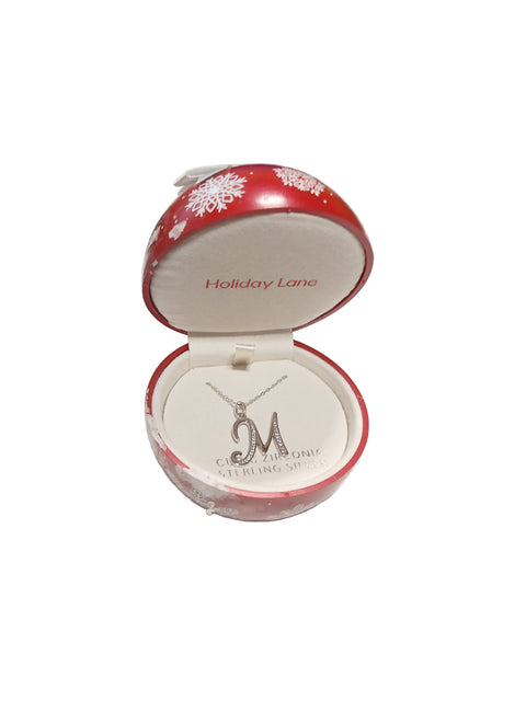 Holiday Lane Women's Silver Tone Cubic Zirconia Initial Pendant Necklace |Holiday Lane  In Lebanon