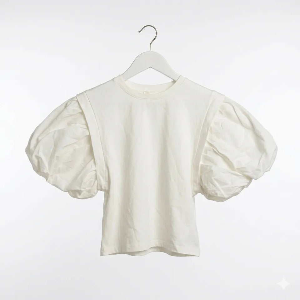 Zara Girl's White Statement Puff Sleeve Blouse|Zara In Lebanon