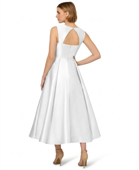Adrianna Papell Women's White Mikado Fit & Flare Dress | Adrianna Papell In Lebanon