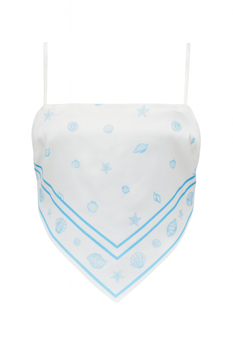 Forever 21 Women's White Printed Satin Back Tie Sleeveless Crop Top | Forever 21 In Lebanon